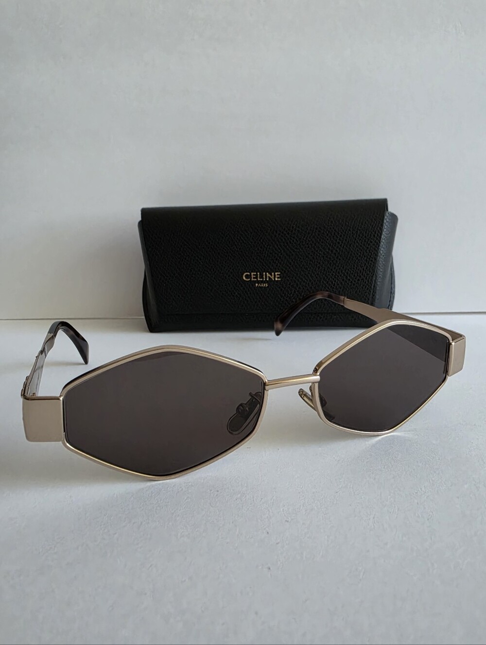 CELINE Metal Triomphe Geometric Sunglasses